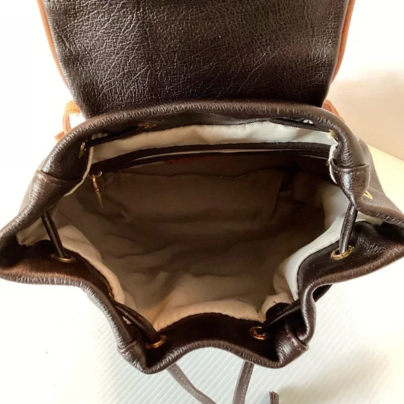 Valentina Drawstring Convertible Backpack in Deep Brown Leather #4408 NWT $248 - Picture 4 of 5